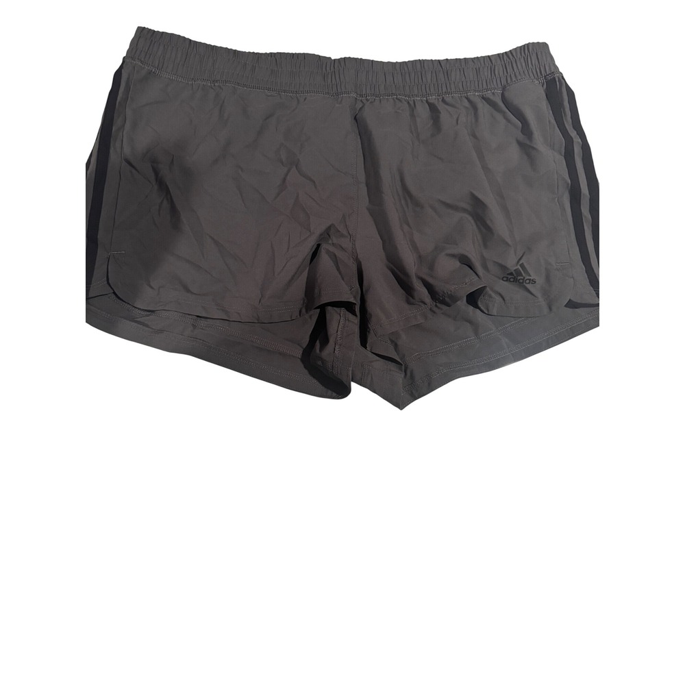 Adidas Aeroready Womens XL Running Shorts Gray Black 3-Stripe Athletic Gym